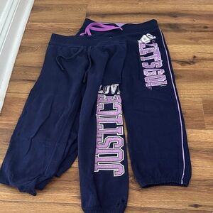 Justice Kids Navy Joggers with Pink Details